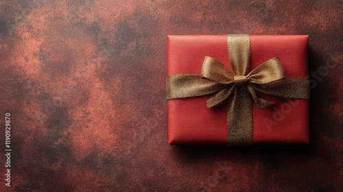Elegant red envelope tied with a bow on a textured surface for special occasions