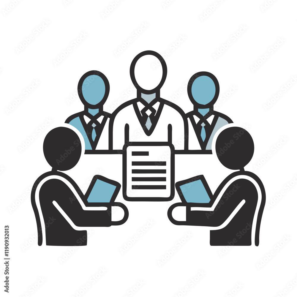 Business meeting with team members in black style Business meeting with team members in black style