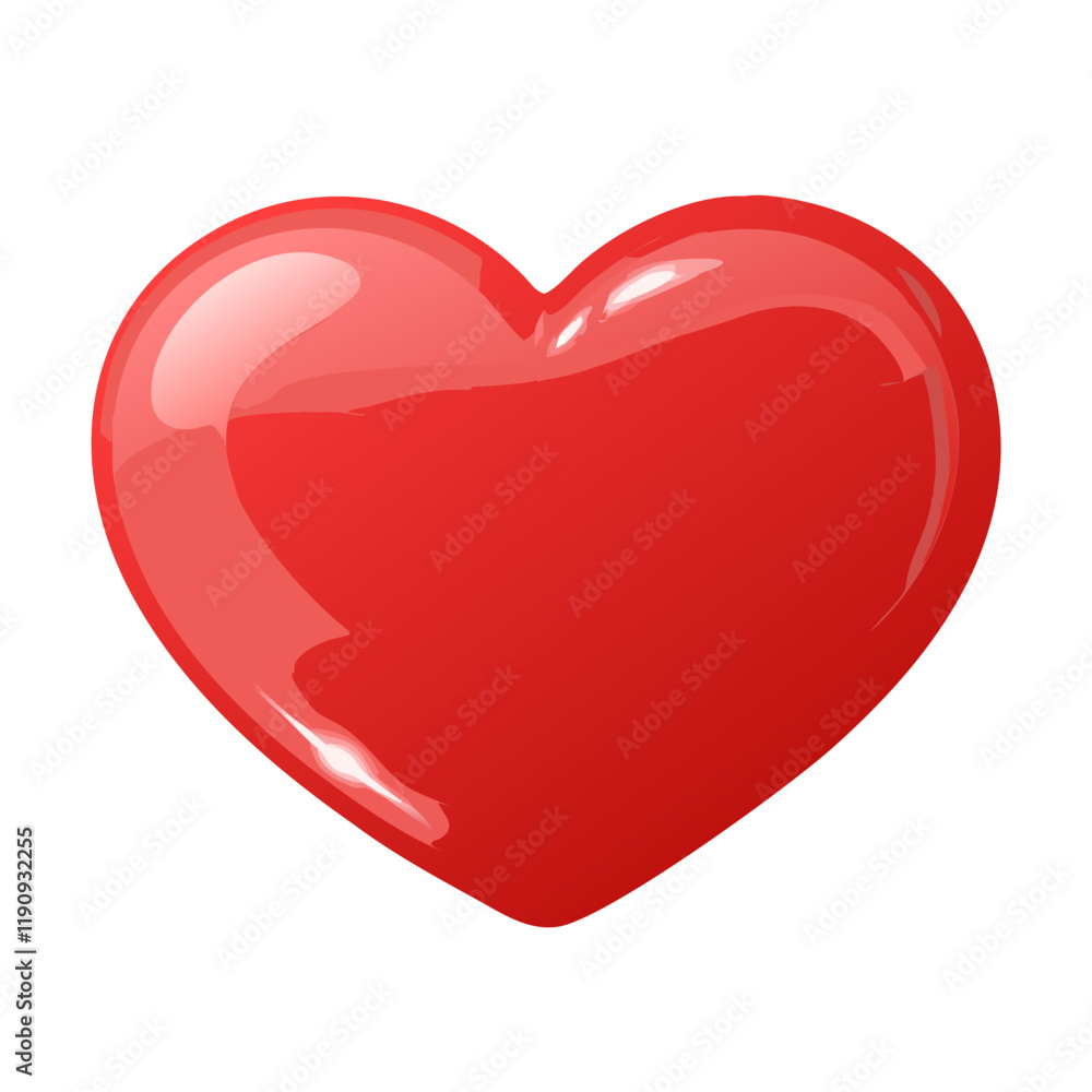 Shiny red heart symbolizing love and affection Shiny red heart symbolizing love and affection