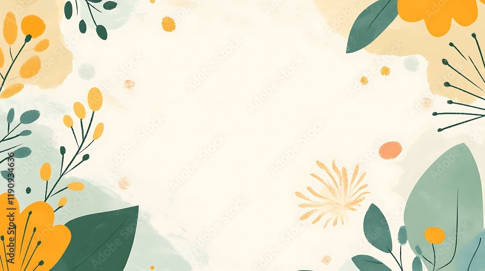 Abstract Floral Design with Yellow and Green Hues Abstract Floral Design with Yellow and Green Hues