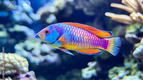 Vibrant Tropical Fish in Aquarium photo