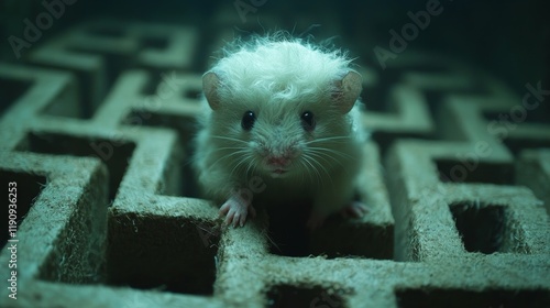 Cute hamsters exploring a green maze surrounded by grass