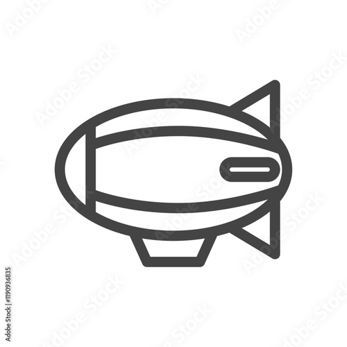 線画乗り物関連の単品アイコン　浮遊船
