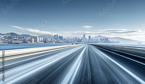 Automobile advertising background road, accelerating road forward