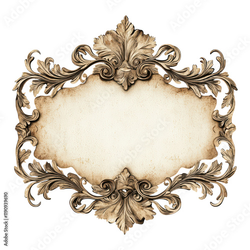 Elegant vintage ornate frame design digital art classic style decorative elements high detail photo