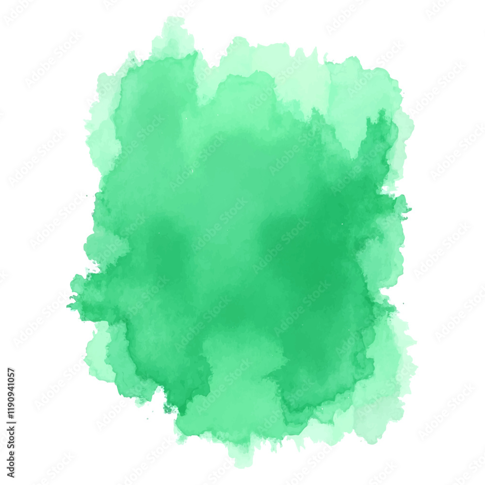 A vibrant green watercolor wash background with textured edges, creating an abstract shape. A vibrant green watercolor wash background with textured edges, creating an abstract shape.