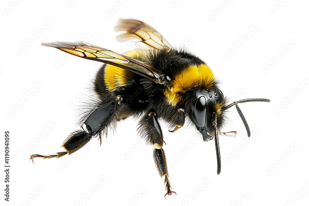 Fascinating bumblebee amidst a field of blossoms, a perfect representation of spring and pollination isolated on transparent background Fascinating bumblebee amidst a field of blossoms, a perfect representation of spring and pollination isolated on transparent background