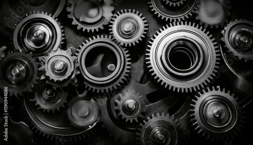 Wallpaper Mural Cogs Technology Business Industry concept; machinery cog wheels; web banner Torontodigital.ca