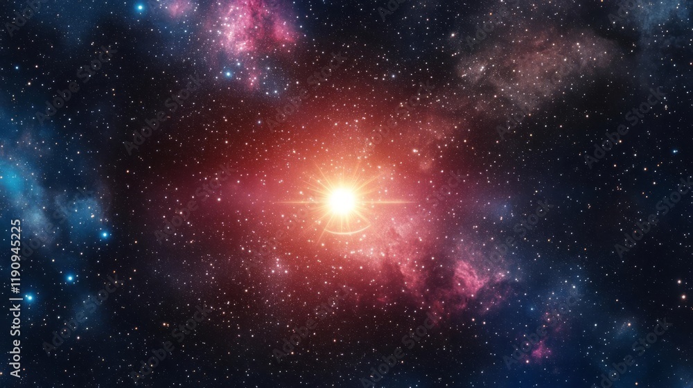 Naklejka premium Astrological Leo symbol shining brightly in a cosmic sea of stardust and constellations
