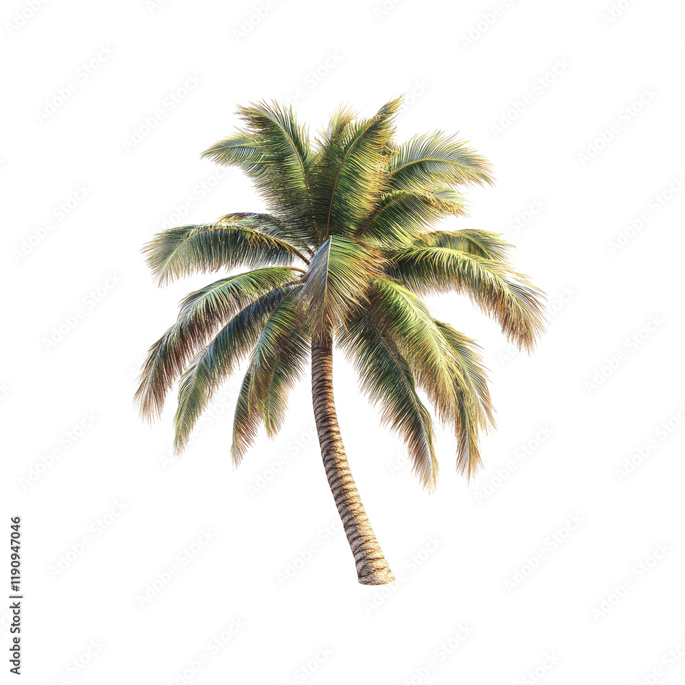 Obraz premium Lush Tropical Palm Tree Isolated on Transparent background