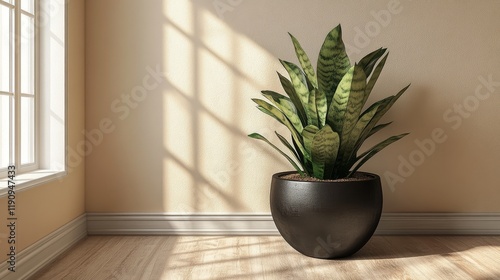 Indoor plants create a serene atmosphere in a cozy wooden room
