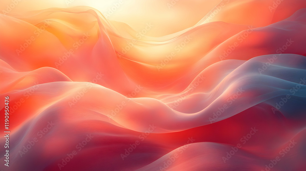 Fototapeta premium Abstract Draped Fabric with Warm Hues and Soft Light