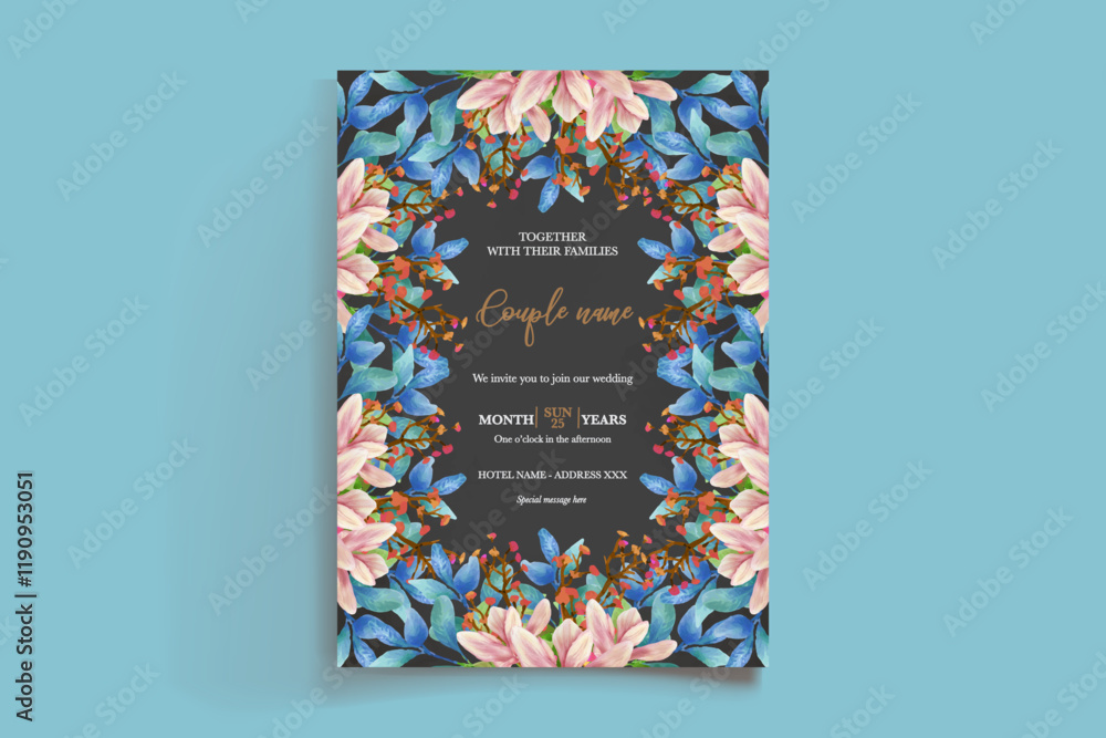 Obraz premium floral bridal shower invitation templates