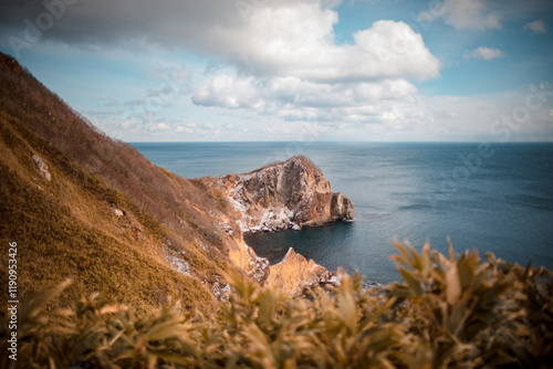 The scenery of Cape Chikiu in Muroran, Hokkaido, Japan photo