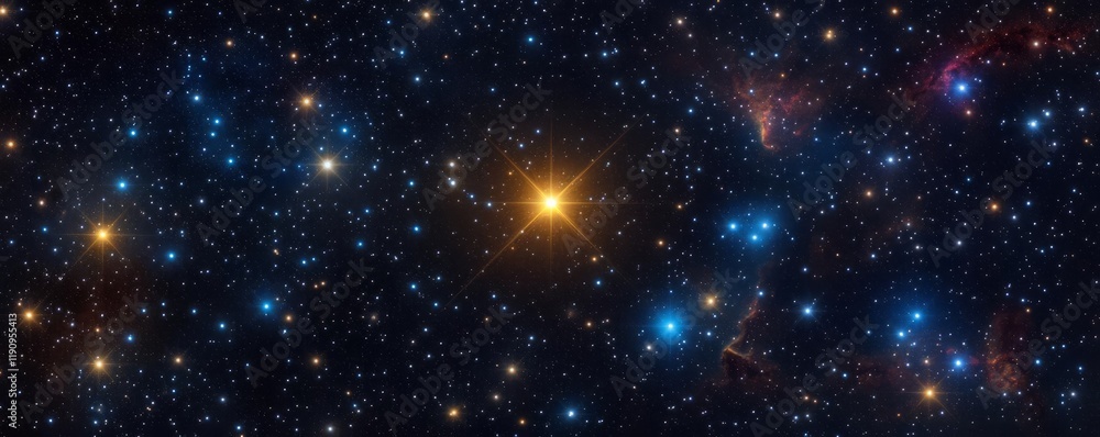 Golden Leo constellation shining brightly in a vibrant galaxy of swirling stardust Golden Leo constellation shining brightly in a vibrant galaxy of swirling stardust