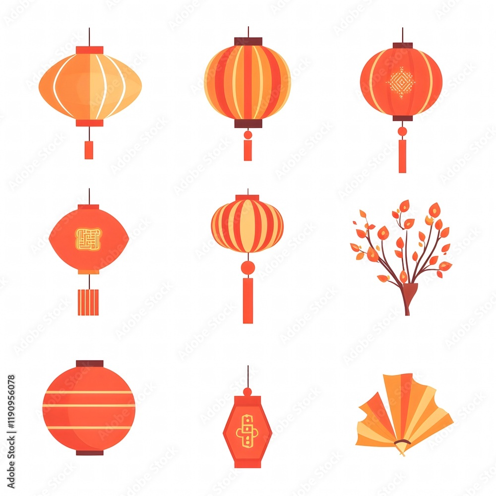 Chinese New Year Festive Lanterns and Decorations Chinese New Year Festive Lanterns and Decorations