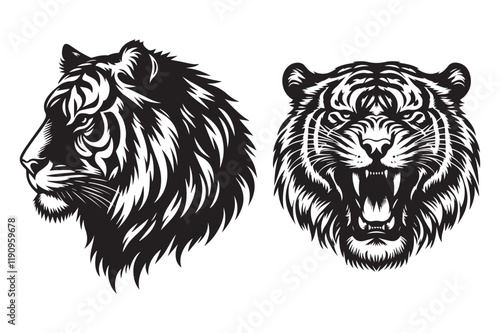 tiger head vector