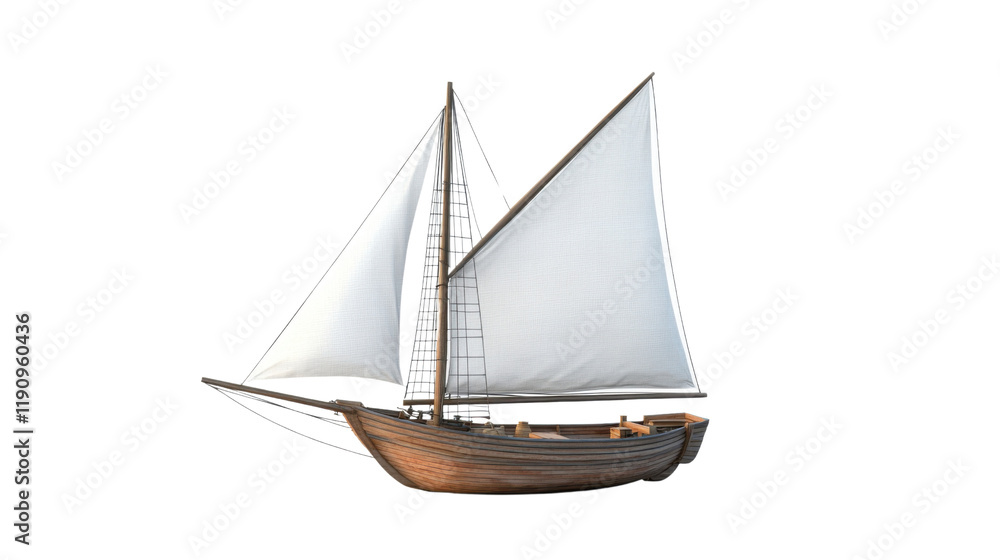 Obraz premium Sailing boat isolated on white background 