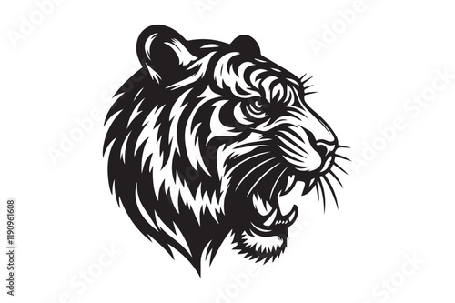 bengal tiger head silhouette vector