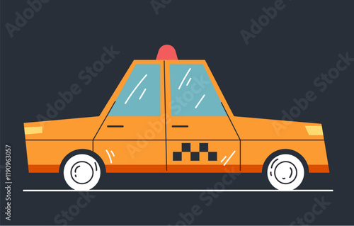 Yellow taxi car service city isolated concept. Vector flat graphic design illustration