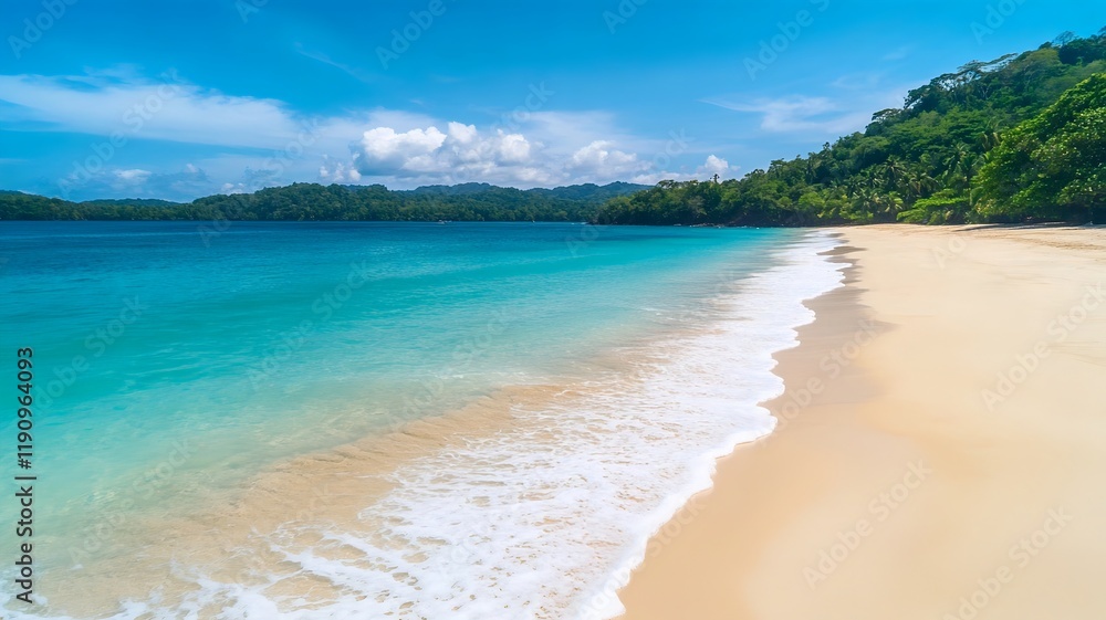 Breathtaking Tropical Beach with Turquoise Waters and Pristine White Sand Breathtaking Tropical Beach with Turquoise Waters and Pristine White Sand