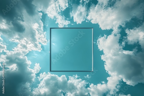 Beautiful clouds framing a bright blue sky with sunlight breaking through