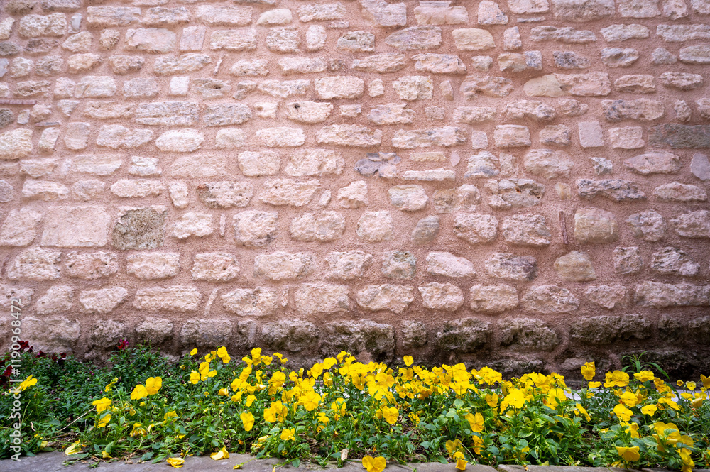 old vintage natural sand stone wall background