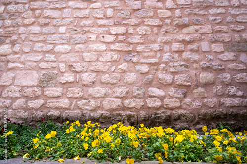 Obraz na płótnie old vintage natural sand stone wall background w salonie