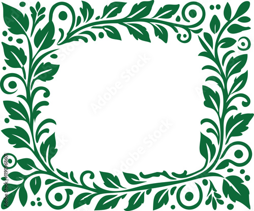 A leaf boarder composition for displaying designs and text