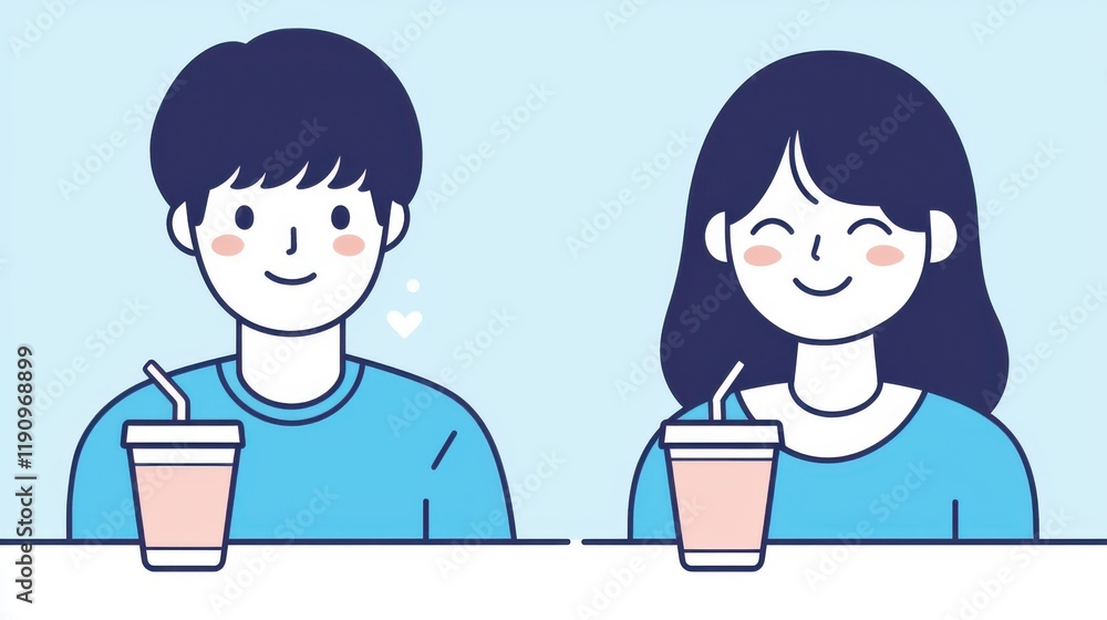 Fun social moment coffee shop illustration bright environment casual viewpoint connection and friendship Fun social moment coffee shop illustration bright environment casual viewpoint connection and friendship