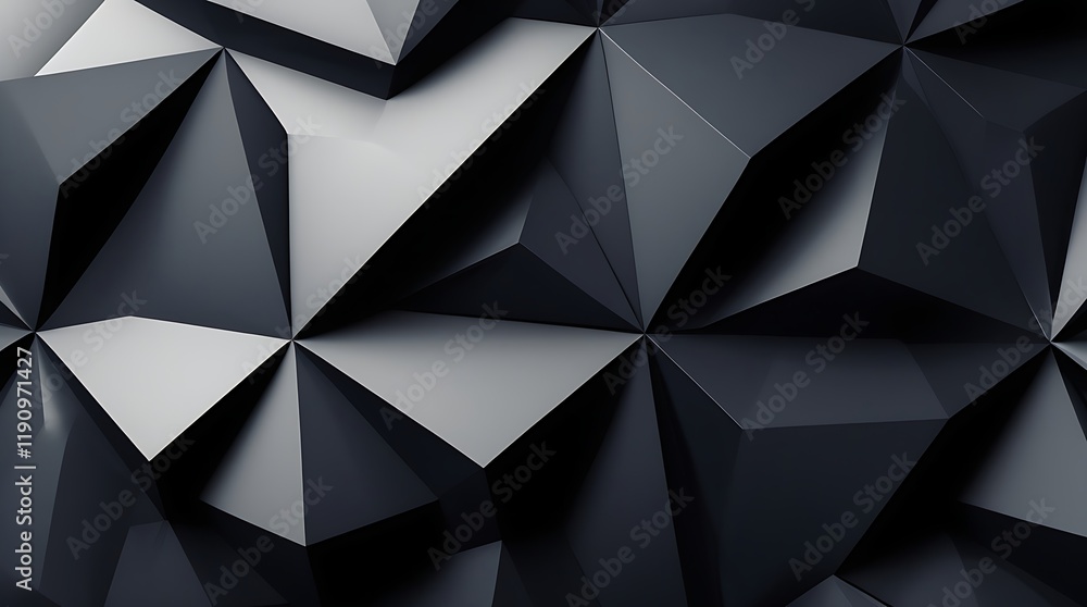 Fototapeta premium Abstract dark geometric background with triangle pattern.