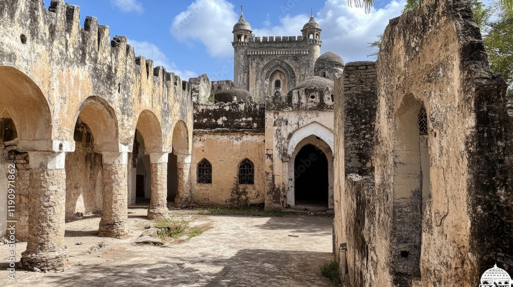 Fototapeta premium Ancient Mosque Ruins - A Glimpse into History