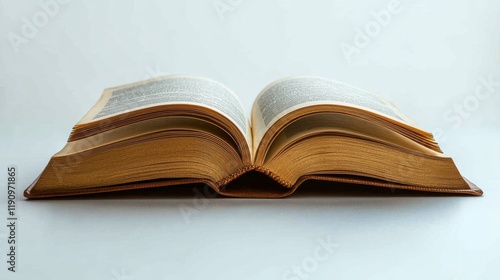 Blank pages spread across a table showcasing creativity and potential for wri...