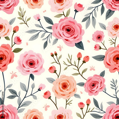 Wallpaper Mural Seamless pattern of sweet flower Torontodigital.ca