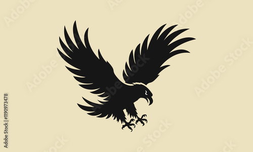 A picture of a bald eagle  light black silhouette.