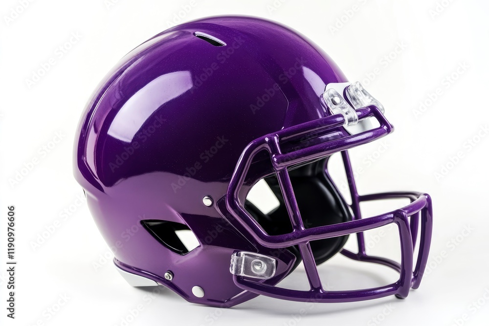 Fototapeta premium Helmet to practice American football in purple on a white background 