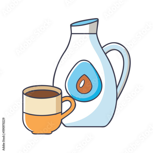 coffee creamer vector icon, coffee creamer vector illustration - simple illustration of coffee creamer, perfect for logos and iconscoffee creamer 