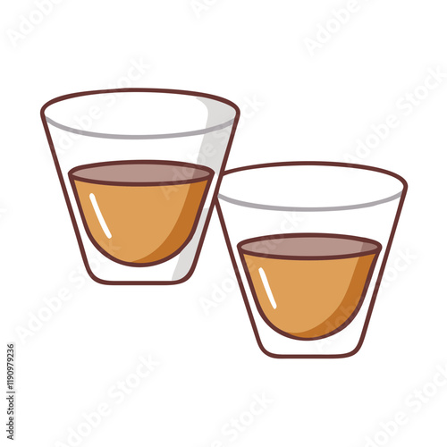 double shot of espresso vector icon, double shot of espresso vector illustration - simple illustration of double shot of espresso, perfect for logos and iconsdouble shot of espresso 