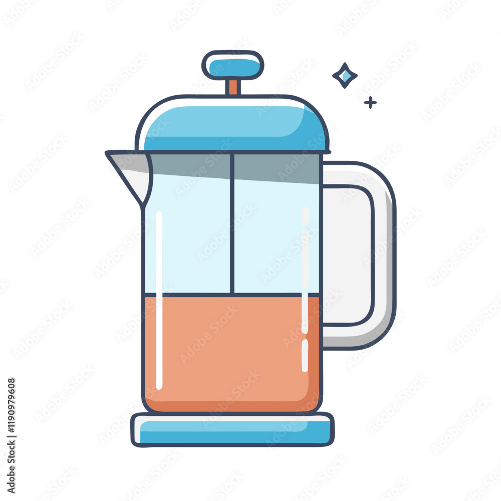 Fototapeta premium french press vector icon, french press vector illustration - simple illustration of french press, perfect for logos and iconsfrench press 