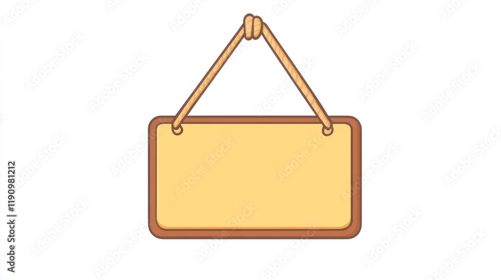 Blank wooden sign hanging, rope, isolated, white background, announcement Blank wooden sign hanging, rope, isolated, white background, announcement