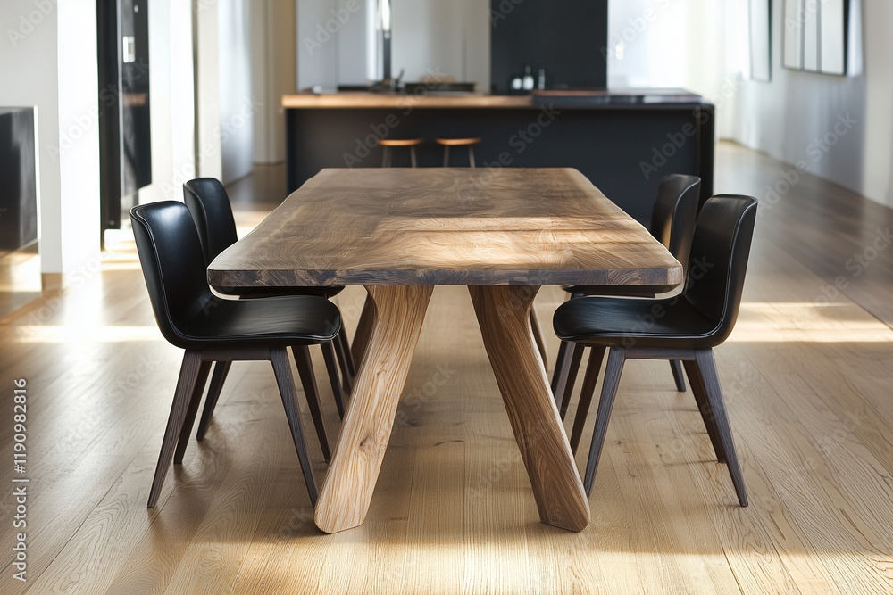 Fototapeta premium interior living room table and chairs neatly arranged