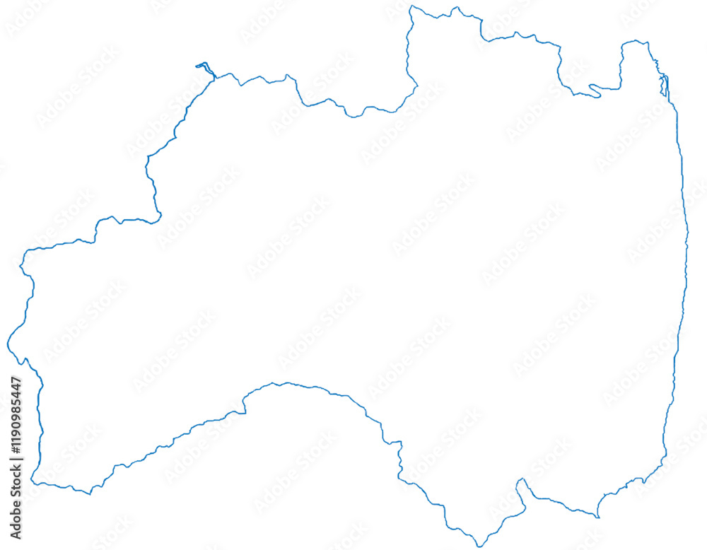 福島県　地図　白　イラスト