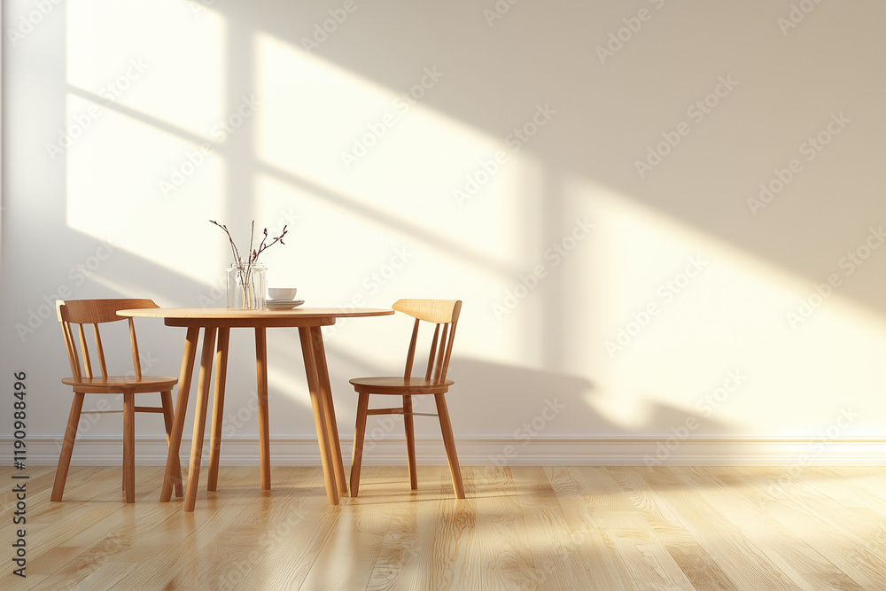 Fototapeta premium interior living room table and chairs neatly arranged