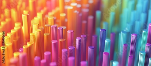 Wealth distribution chart, colorful financial lines.