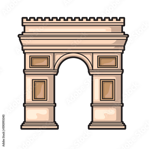 Arc de Triomphe in Paris, a historic monument for travel, tourism, history, landmarks, architecture, and European cultural concepts on famous attractions