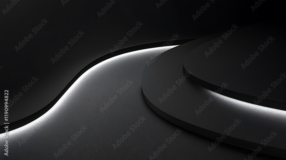 Abstract Dark Curves Illuminated By Subtle Light Abstract Dark Curves Illuminated By Subtle Light