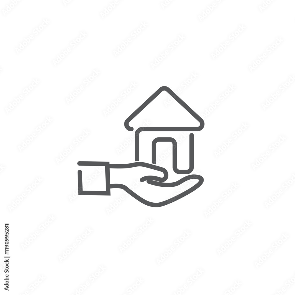 vector design outline, insurance protection symbol, home investment. vector design outline, insurance protection symbol, home investment.