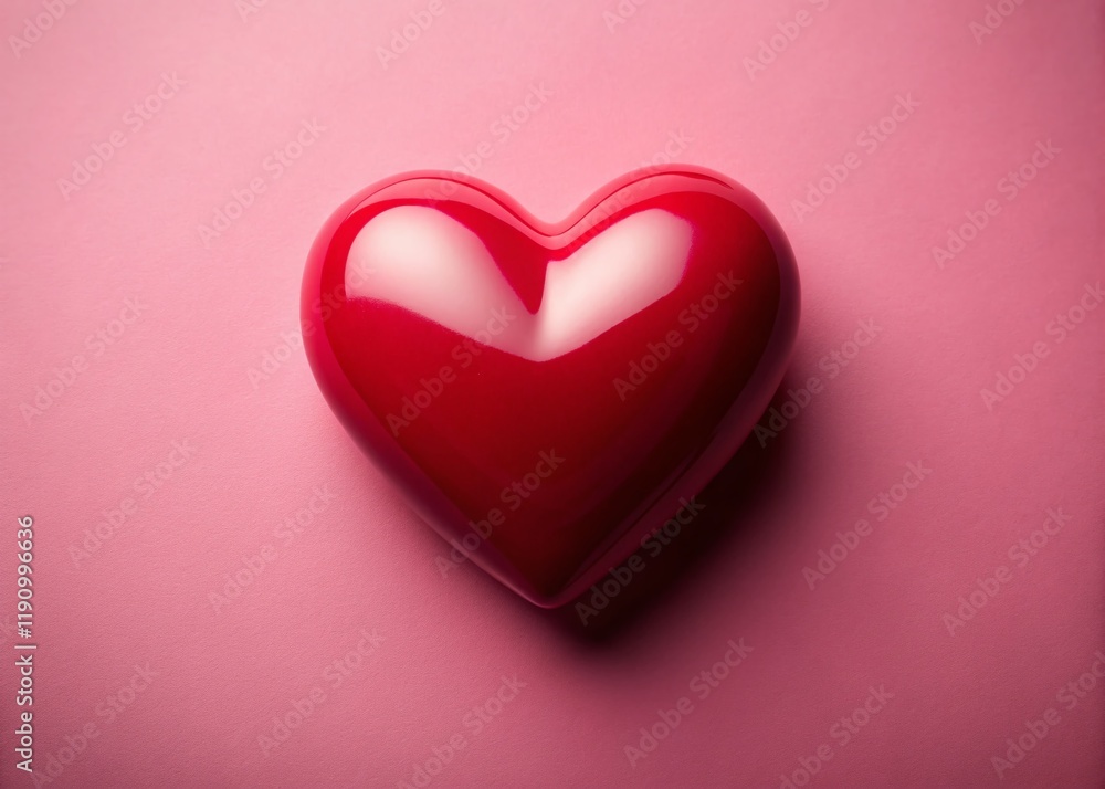 Romantic Red Heart on Pink Background - Perfect for Valentine's Day Romantic Red Heart on Pink Background - Perfect for Valentine's Day