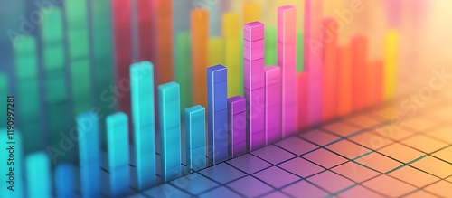 Wealth gap graph, colorful financial rise.