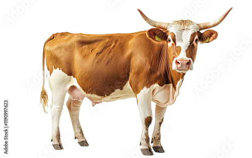 Blonde Cow on transparent or white background,png